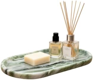 Green Marble Vanity Tray 9.8", Natural Stone Organizer for Bathroom by WenfuChoiziic