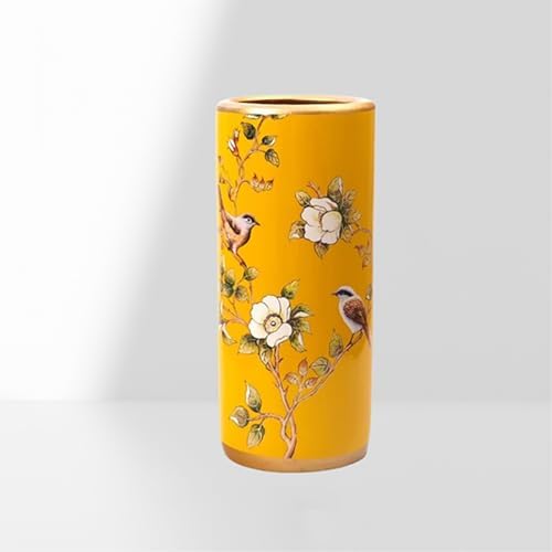 Ceramic Umbrella Stand Umbrella Holder for Entryway Hand-Made Umbrella Stand Barrels Umbrella Holder Cane Floor Standing Vase Ceramic Storage Bucket for Home Office Entrance Indoor.(Yellow 202) by Pllrbvshs