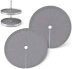Lazy Susan Shelf Liner, Silicone Lazy Susan Liners for Kitchen Cabinet Turntables, Heat-Resistant, Non-Slip and Easy-to-Clean Round Mats, 2 Pack (Grey) by ETBKC