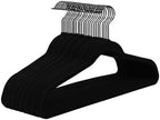 MIZGI All Black Velvet Hangers 60 Pack,Premium Flocked Clothes Hangers Non-Slip Felt Hangers,Sturdy Black Hangers Heavy Duty Coat Hangers,Durable Suit Hangers for Space Saving, No Hanger Marks by MIZGI