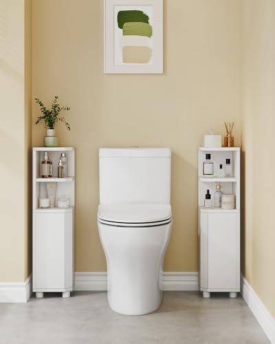 Hzuaneri Corner Cabinet, Small Bathroom Corner Cabinet with Doors - Image 4