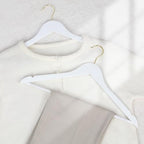 TOPIA HANGER Wooden Hangers 30 Pack, White Wood with Golden Hooks - Image 5
