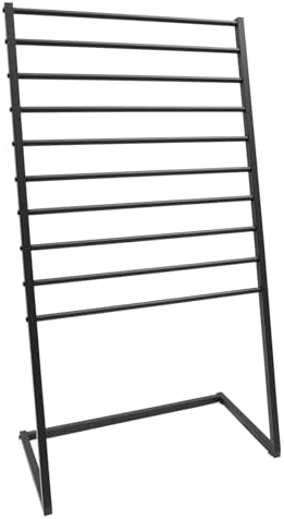 Metal Scarf Display Stand, 10 Tier Scarf Holder Organizer Belt Shawl Hijab Organizer,Freestanding Scarf Display Rack Pants Rack for Commercial Clothing Retail (Black) - Image 3