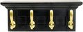 EXCELLO GLOBAL PRODUCTS Black 16" Coat Rack with 4 Gold Hooks: Ready to Hang Entryway Coatrack for Organization of Jackets, Hats, Scarves, Keys & Purses (Black) by ExcelloGlobalProducts