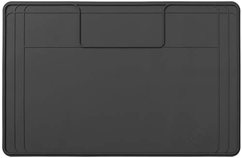 The Original Under Sink Mat - Silicone Waterproof mat, Trimmable, Easy to Clean, Kitchen cabinet liner, Under sink protector mats, Drip Tray with Lip (Dark Gray, 31" x 22") by FamousDino