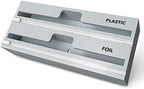 SpaceAid WrapNeat 2 in 1 Wrap Organizer with Cutter and Labels, Plastic Wrap, Aluminum Foil and Wax Bamboo Dispenser for Kitchen Storage Organization Holder for 12" Roll (Gray) by SpaceAid