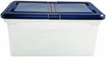 Advantus Extra Capacity 23-Inch File Tote, Letter Size, Clear Base/Navy Lid, Case of 4 (55797CT) by Advantus