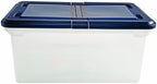 Advantus Extra Capacity 23-Inch File Tote, Letter Size, Clear Base/Navy Lid, Case of 4 (55797CT) by Advantus