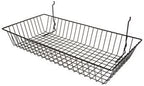 Only Garment Racks #5624B (Pack of 6) Black Wire Baskets for Grid wall and Slat wall - Merchandiser Baskets, Black Wire Basket 24" L x 12" D x 4" H (Set of 6) (Pack of 6) - Image 4