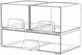 Clear Stackable Storage Drawers Set of 3 Bathroom Makeup Organizer Bins by Unknown