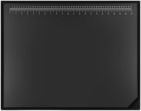 Colingmill 24 x 19 Inch Black Desk Pad with Clear Ruler Overlay by Colingmill