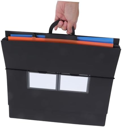 Portable Accordion File Organizer 6 Pockets Wall Hanging Black - Image 4