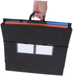 Portable Accordion File Organizer 6 Pockets Wall Hanging Black - Image 4