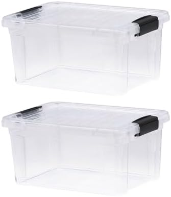 Superio 6.6 Quart Clear Plastic Storage Boxes with Lids, Stackable Organizer Containers, BPA-Free Storage Bins for Home, Office, School & Dorm, 2 Pack by Superio