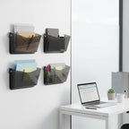 Azar Displays 250055-SMK Plastic Wall Mount File Holder with Suction Cups Smoke Colored, 4-Pack - Image 2