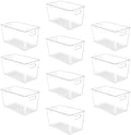 YIHONG 10 Pack Clear Storage Bins, Pantry Organizer Bins with Handle, XL by YIHONG