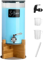Glass Laundry Detergent Dispenser with Holder,1.1 Gallon Laundry Liquid Dispensers with Stainless-Steel Tap,Large Glass Fabric Softener Containers with Stand for Laundry Room Organization by spreccio