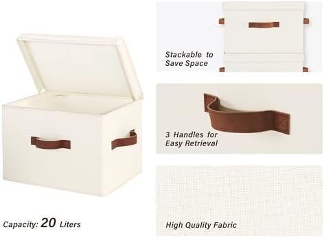 StorageWorks Fabric Storage Bins with Lids, Closet Storage Bins - Image 3