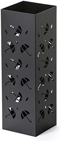 Mango Steam Metal Square Tall 19.5" Umbrella/Cane/Walking Stick/Wrapping Paper Holder, Stand, Rack Organizer (Brollies Black) by MangoSteam