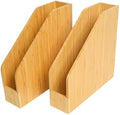 2 Pack Bamboo Magazine Holder Wood Magazine File Holder by Saparim
