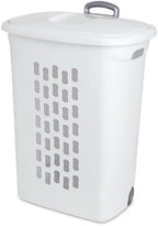 Sterilite Ultra Wheeled Hamper, Laundry Basket w/Flip-Top Lid, 6-Pack by Sterilite