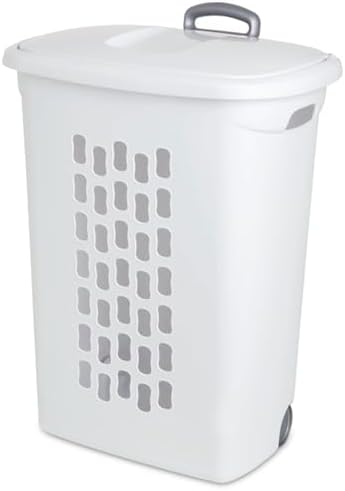 Sterilite Ultra Wheeled Hamper, Laundry Basket w/Flip-Top Lid, 6-Pack by Sterilite