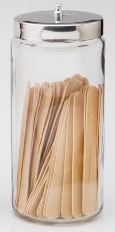 SurgiMac Glass Sundry Jar with Lid, 4 x 8.5 inch, Clear Storage Container, Compact & Durable, for Cotton Balls & Supplies | 6 Count by SurgiMac