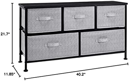 Amazon Basics Extra Wide Fabric 5-Drawer Storage Organizer Unit for Bedroom Closet, Black - Image 3