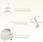 Baby Hangers, Velvet Newborn Hangers, 11 Inch, 50 Pack, Beige - Image 3