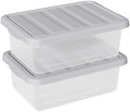 14 Quart Plastic Clear Storage Bin, 2 Packs Organizers Boxes by Buyitt
