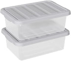 14 Quart Plastic Clear Storage Bin, 2 Packs Organizers Boxes by Buyitt