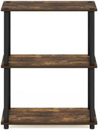 Furinno Turn-N-Tube Storage Shelves, 3-Tier Book Shelf, Corner Shelf, Toolless Open Shelves, for Organization and Storage, Living Room, Garage, Home Office, Amber Pine - Image 5