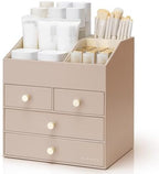 VLANDO Makeup Brush Holder with 4 Drawers,Toffee by VLANDO