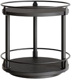 YATINEY Lazy Susan Organizer, Rotating Spice Rack, 2 Tier Spice Turntable Organizer, Industrial Turntable Spice Holder, for Kitchen Countertop and Cabinet, Compact and Versatile, Black SR22BK by Yatiney