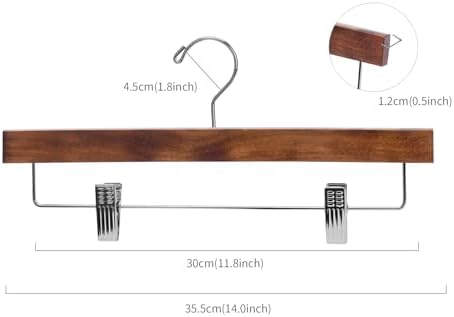 Nature Smile Deluxe Wooden Pants Hangers, Retro Pack of 28 - Image 2