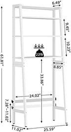 MallKing Over The Toilet Storage, Wooden 3-Tier Over-The-Toilet Rack Bathroom Space Saver Organizer, Freestanding Above Toilet with Toilet Paper Holder and Hooks (White) - Image 3