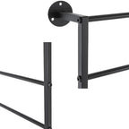 7 Tier Wall Mounted Tie Rack Scarf Display Stand Belt Pants Hangers Scarves Hijab Stand, Towel Rack Ribbon Holder,Wrapping Paper Spool Storage for Retail,Store (Black, 7 Tier 23.6x33in) - Image 6
