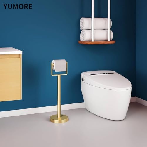 YUMORE Heavy Duty Toilet Paper Holder Stand, Extra-Weighted Base No Tipping - Image 6