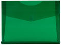 JAM PAPER Plastic Expansion Envelopes with Hook & Loop Closure - Letter Booklet - 9 3/4 x 13 with 2 Inch Expansion - Green - 12/Pack by JAMPaper