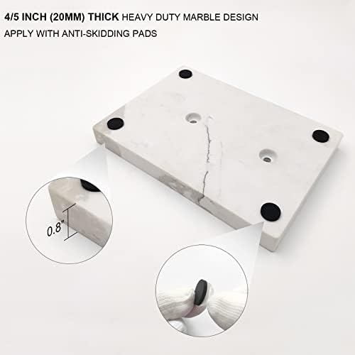 GZILA Toilet Paper Holder Stand Brushed Gold with Reserve, Marble Base Design, Free Standing Bathroom Tissue Roll Holder Freestanding, SUS304 Stainless Steel - Image 5