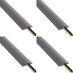 D-Line Cable Protector, 1/2 in H, 6 ft L, 2-3/8 in W, 1 Channel, PVC, Gray CC-4-1 Each (Pack of 4) by D-LineUSAinc