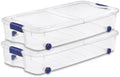 66 Qt Clear Underbed Storage Box with Wheels and Latching Lid for Bedroom by Unknown