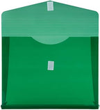 JAM PAPER Plastic Expansion Envelopes with Hook & Loop Closure - Letter Booklet - 9 3/4 x 13 with 2 Inch Expansion - Green - 12/Pack - Image 2