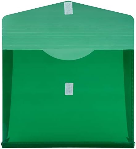 JAM PAPER Plastic Expansion Envelopes with Hook & Loop Closure - Letter Booklet - 9 3/4 x 13 with 2 Inch Expansion - Green - 12/Pack - Image 2