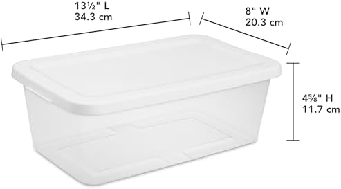 20-Pack 6 Quart Storage Boxes – Clear Plastic Storage Bin with Snap, Shoe Boxes,Stackable Bins for Closet, Kitchen Storage, Office Organization,White - Image 3