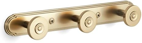 Coat Rack Wall Mounted,Champagne Bronze Zinc Alloy with 3 Hooks by Deuschwer