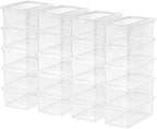 Storage Bins 5 Qt Stackable Plastic with Lids Clear 20 Pack for Closet Home by Unknown