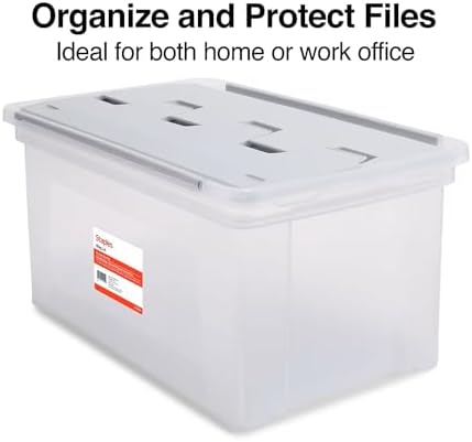 STAPLES Wing Lid File Totes, Letter Size, Clear, 2/Pack - Image 4