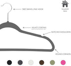 Simplify Slim Velvet Clothes Hangers | 100 Pack | Non-Slip | Shirts | Suit | Pants | Dresses | Garments | Closet Storage & Organization | Durable | Grey - Image 2
