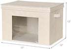 Univivi Fabric Storage Bins with Lids for Closet, 4 Pack, Beige - Image 2